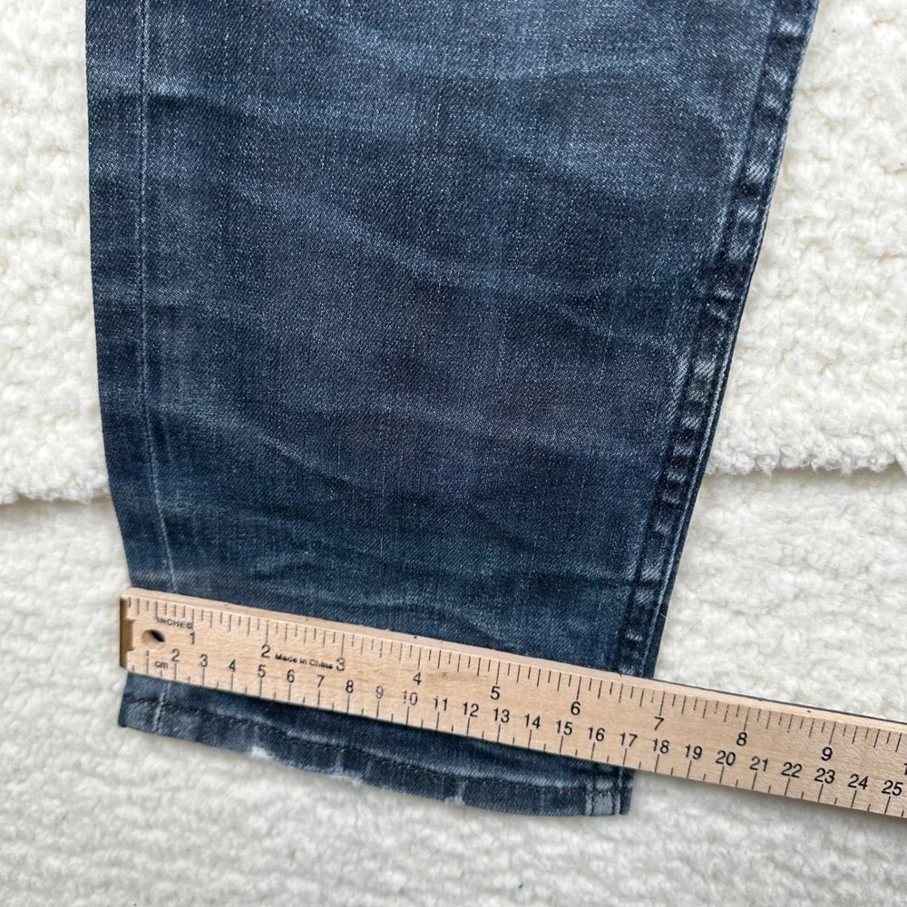 Hudson Blake Slim Straight Mens Distressed Dark Wash Jeans 31x32 Blue M275DND